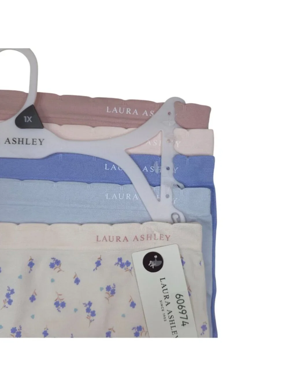 Laura Ashley Womens 5-Pack High-Waist Briefs Size 1X Soft Nylon Spandex